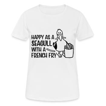 French Fry Happy Seagull - Women's Breathable T-Shirt - white - Front - AI Model Female 172 dark (172cm)
