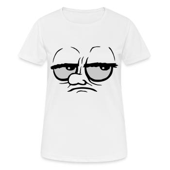 Dessin animé ennuyé les yeux roulants - T-shirt respirant Femme - blanc - Devant - AI Model Female 172 dark (172cm)