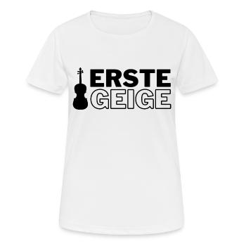 Erste Geige - Frauen T-Shirt atmungsaktiv - Weiß - Vorne - AI Model Female 172 dark (172cm)