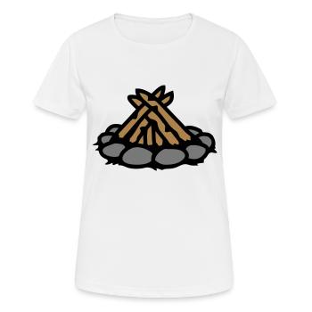 Feu de camp sans feu Camping - T-shirt respirant Femme - blanc - Devant - AI Model Female 172 dark (172cm)