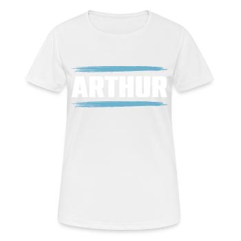 Arthur - Frauen T-Shirt atmungsaktiv - Weiß - Vorne - AI Model Female 172 dark (172cm)