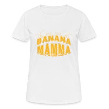 BANANA MAMMA Schriftzug - Frauen T-Shirt atmungsaktiv - Weiß - Vorne - AI Model Female 172 dark (172cm)