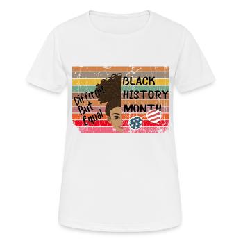 African/American Black History Month,Different but - Frauen T-Shirt atmungsaktiv - Weiß - Vorne - AI Model Female 172 dark (172cm)