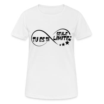 Tu es ta seule limite - T-shirt respirant Femme - blanc - Devant - AI Model Female 172 dark (172cm)