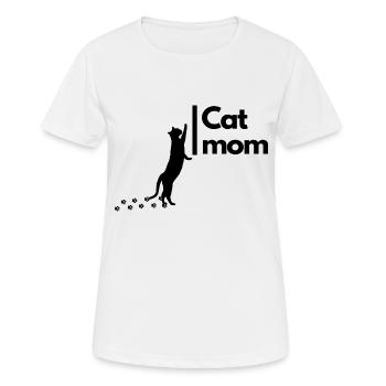 CAT mom cut - Frauen T-Shirt atmungsaktiv - Weiß - Vorne - AI Model Female 172 dark (172cm)