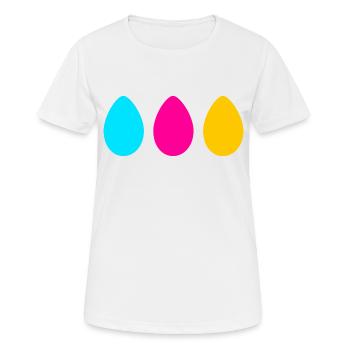 Drei Ostereier - Frauen T-Shirt atmungsaktiv - Weiß - Vorne - AI Model Female 172 dark (172cm)