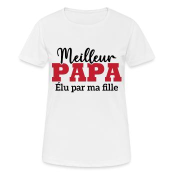 Meilleur papa élu par ma fille - T-shirt respirant Femme - blanc - Devant - AI Model Female 172 dark (172cm)