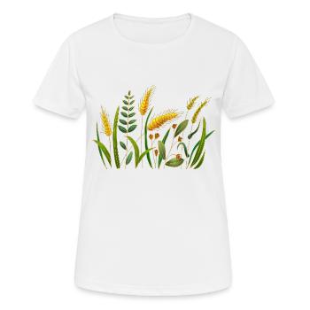 Wiese - Frauen T-Shirt atmungsaktiv - Weiß - Vorne - AI Model Female 172 dark (172cm)