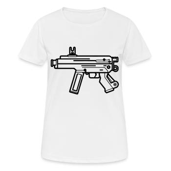 Mitraillette - T-shirt respirant Femme - blanc - Devant - AI Model Female 172 dark (172cm)