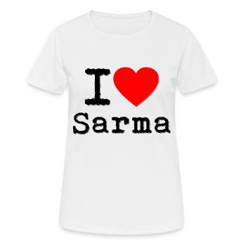 i love sarma - Frauen T-Shirt atmungsaktiv - Weiß - Vorne - AI Model Female 172 dark (172cm)