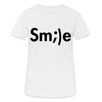 SMILE - T-shirt respirant Femme - blanc - Devant - AI Model Female 172 dark (172cm)