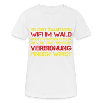 Es gibt kein WIFI imWald - Frauen T-Shirt atmungsaktiv - Weiß - Vorne - AI Model Female 172 dark (172cm)