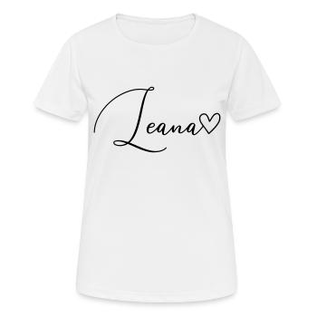 Leana surname First name Girl - Women's Breathable T-Shirt - white - Front - AI Model Female 172 dark (172cm)