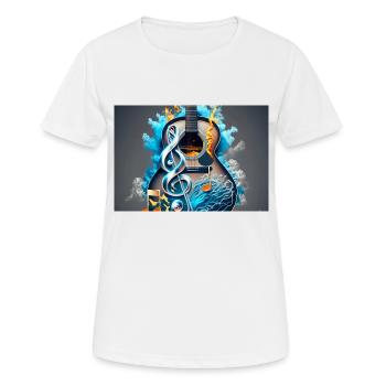 colorful acoustic guitar - Women's Breathable T-Shirt - white - Front - AI Model Female 172 dark (172cm)