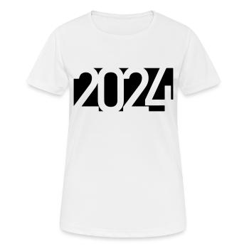 2024 Jahreszahl Datum Zahl Anno Kalenderjahr - Frauen T-Shirt atmungsaktiv - Weiß - Vorne - AI Model Female 172 dark (172cm)