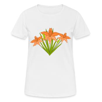 Fire Lilies - Women's Breathable T-Shirt - white - Front - AI Model Female 172 dark (172cm)