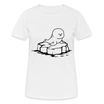 Phoque banquise - T-shirt respirant Femme - blanc - Devant - AI Model Female 172 dark (172cm)