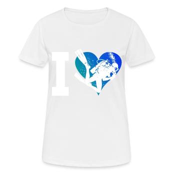 Plongée Libre Plongeur Plongeur Dames Plongeur - T-shirt respirant Femme - blanc - Devant - AI Model Female 172 dark (172cm)