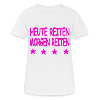 Chevaucher - T-shirt respirant Femme - blanc - Devant - AI Model Female 172 dark (172cm)