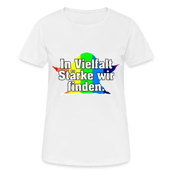 In Vielfalt Stärke wir finden. - Frauen T-Shirt atmungsaktiv - Weiß - Vorne - AI Model Female 172 dark (172cm)