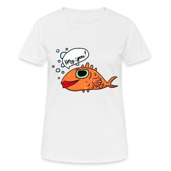 Hey you - Frauen T-Shirt atmungsaktiv - Weiß - Vorne - AI Model Female 172 dark (172cm)
