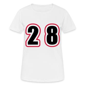 28 Number College - Women's Breathable T-Shirt - white - Front - AI Model Female 172 dark (172cm)