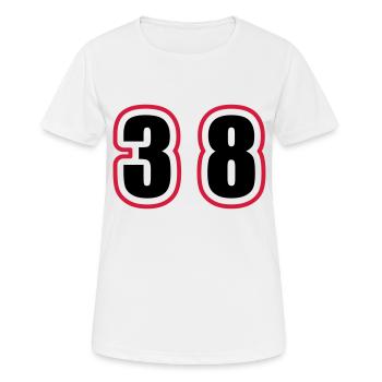 38 Number College - Women's Breathable T-Shirt - white - Front - AI Model Female 172 dark (172cm)