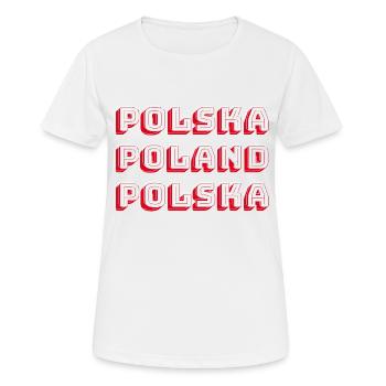 POLSKA POLOGNE - T-shirt respirant Femme - blanc - Devant - AI Model Female 172 dark (172cm)