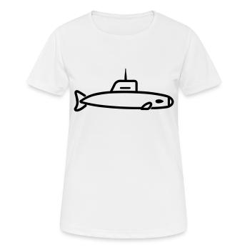 U-Boot-Boot - Frauen T-Shirt atmungsaktiv - Weiß - Vorne - AI Model Female 172 dark (172cm)