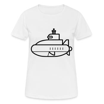 U-Boot-Boot - Frauen T-Shirt atmungsaktiv - Weiß - Vorne - AI Model Female 172 dark (172cm)