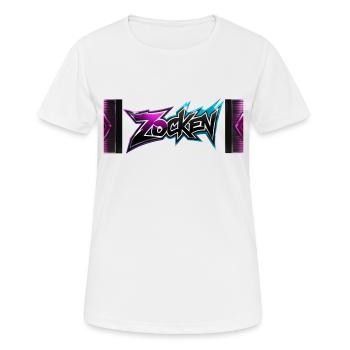 zocken - Frauen T-Shirt atmungsaktiv - Weiß - Vorne - AI Model Female 172 dark (172cm)