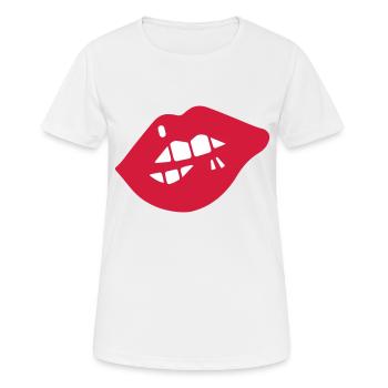 Icône Lèvres - T-shirt respirant Femme - blanc - Devant - AI Model Female 172 dark (172cm)
