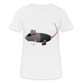Souris escroc en action - T-shirt respirant Femme - blanc - Devant - AI Model Female 172 dark (172cm)