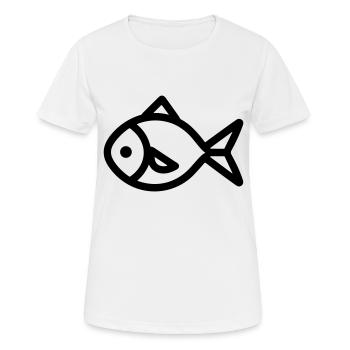 Poisson - T-shirt respirant Femme - blanc - Devant - AI Model Female 172 dark (172cm)