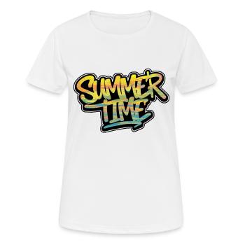 Sommerzeit - Frauen T-Shirt atmungsaktiv - Weiß - Vorne - AI Model Female 172 dark (172cm)