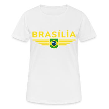 Brasília T-shirt for fans and travelers - Women's Breathable T-Shirt - white - Front - AI Model Female 172 dark (172cm)