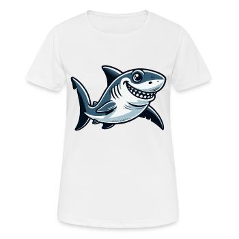 Bande dessinée requin - T-shirt respirant Femme - blanc - Devant - AI Model Female 172 dark (172cm)