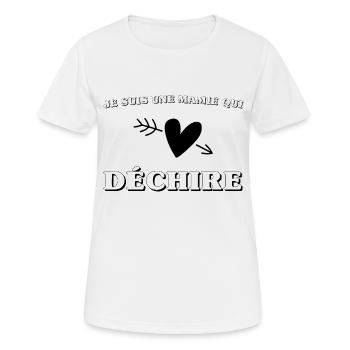 Je suis une mamie qui déchire qui déchire - T-shirt respirant Femme - blanc - Devant - AI Model Female 172 dark (172cm)