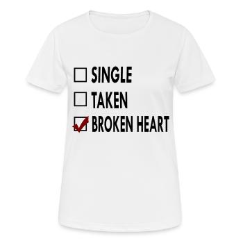SINGLE noir blanc BROKEN - T-shirt respirant Femme - blanc - Devant - AI Model Female 172 dark (172cm)