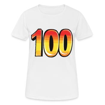 100 Numéro Coloré - T-shirt respirant Femme - blanc - Devant - AI Model Female 172 dark (172cm)