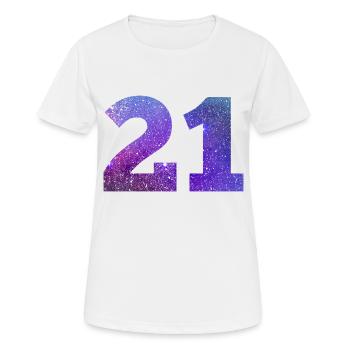 Galaxie Nummer 21 - Frauen T-Shirt atmungsaktiv - Weiß - Vorne - AI Model Female 172 dark (172cm)