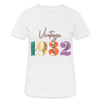 Jahrgang 1932 Blumen - Frauen T-Shirt atmungsaktiv - Weiß - Vorne - AI Model Female 172 dark (172cm)