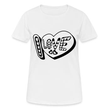 i love - T-shirt respirant Femme - blanc - Devant - AI Model Female 172 dark (172cm)