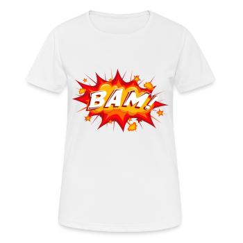 BAM - Frauen T-Shirt atmungsaktiv - Weiß - Vorne - AI Model Female 172 dark (172cm)