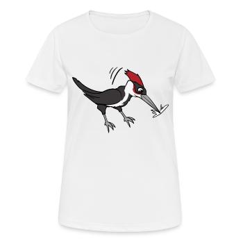 Woodpecker bird birds - Women's Breathable T-Shirt - white - Front - AI Model Female 172 dark (172cm)