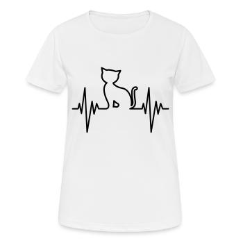 Cat Pulse - Frauen T-Shirt atmungsaktiv - Weiß - Vorne - AI Model Female 172 dark (172cm)