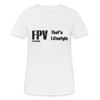 FPV T-Shirt - Frauen T-Shirt atmungsaktiv - Weiß - Vorne - AI Model Female 172 dark (172cm)