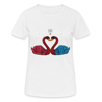 Verliebte Schwäne - Die Hüter von Orbis - Frauen T-Shirt atmungsaktiv - Weiß - Vorne - AI Model Female 172 dark (172cm)