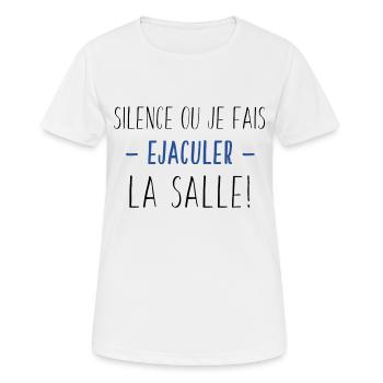 Ejaculer La Salle - Black Blue - Women's Breathable T-Shirt - white - Front - AI Model Female 172 dark (172cm)
