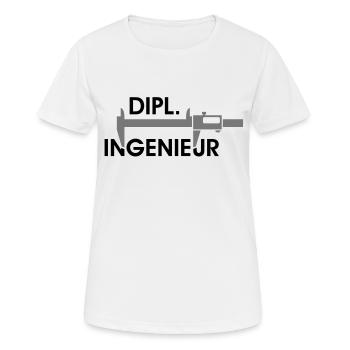 Ingenieur GENIE Diplomingenieur Diplom - Frauen T-Shirt atmungsaktiv - Weiß - Vorne - AI Model Female 172 dark (172cm)